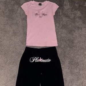 Playboy yoga pants and tee